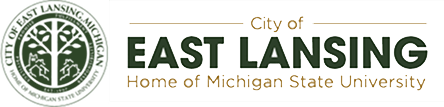 City of East Lansing Logo. Home of Michigan State University. Visit website.